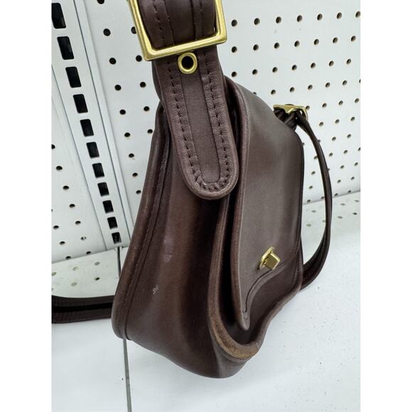 VINTAGE y2k COACH LEGACY SMALL FLAP CROSSBODY Brown LEATHER #9965 (pu100thrift - Picture 2 of 8